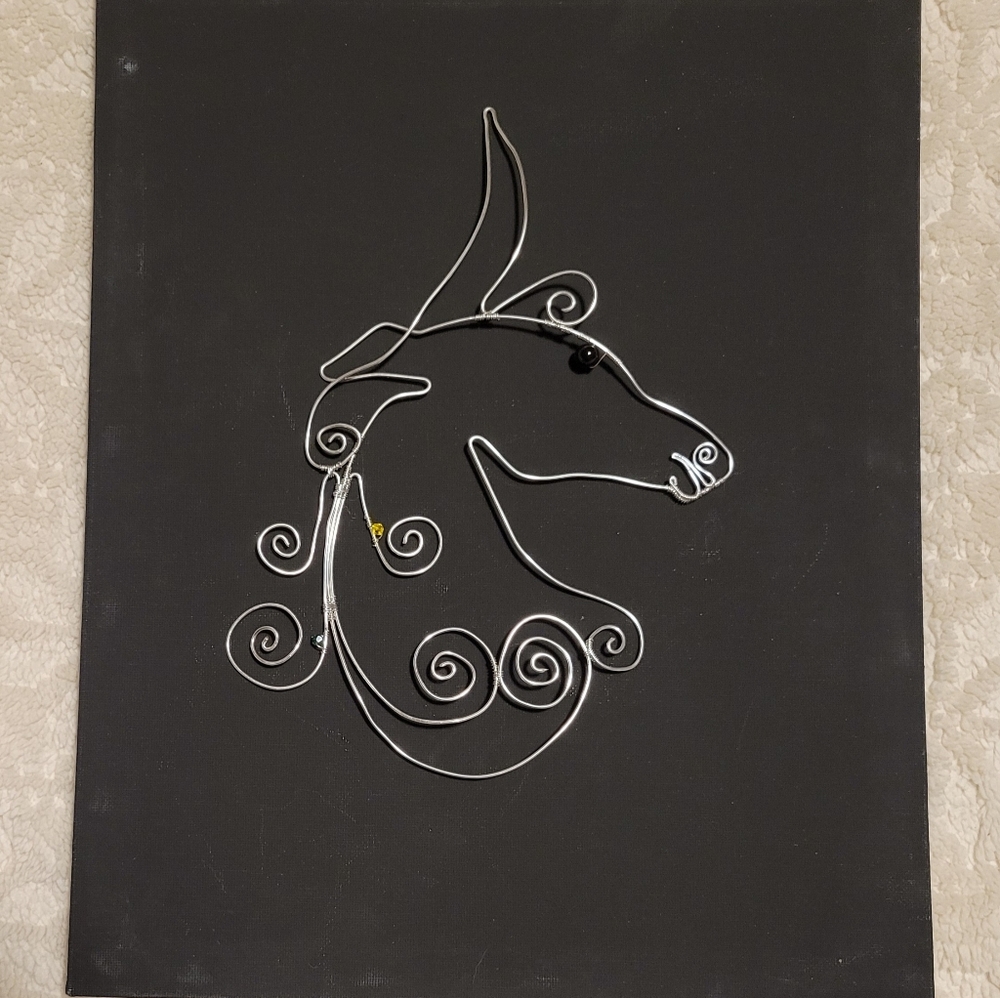 Unicorn wire art on canvas